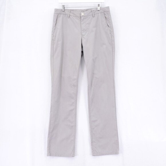 Bonobos Gray Straight Fit Cotton Chino Pants Mid Rise Flat Front 34/34 Tag 33/34 - Picture 1 of 7